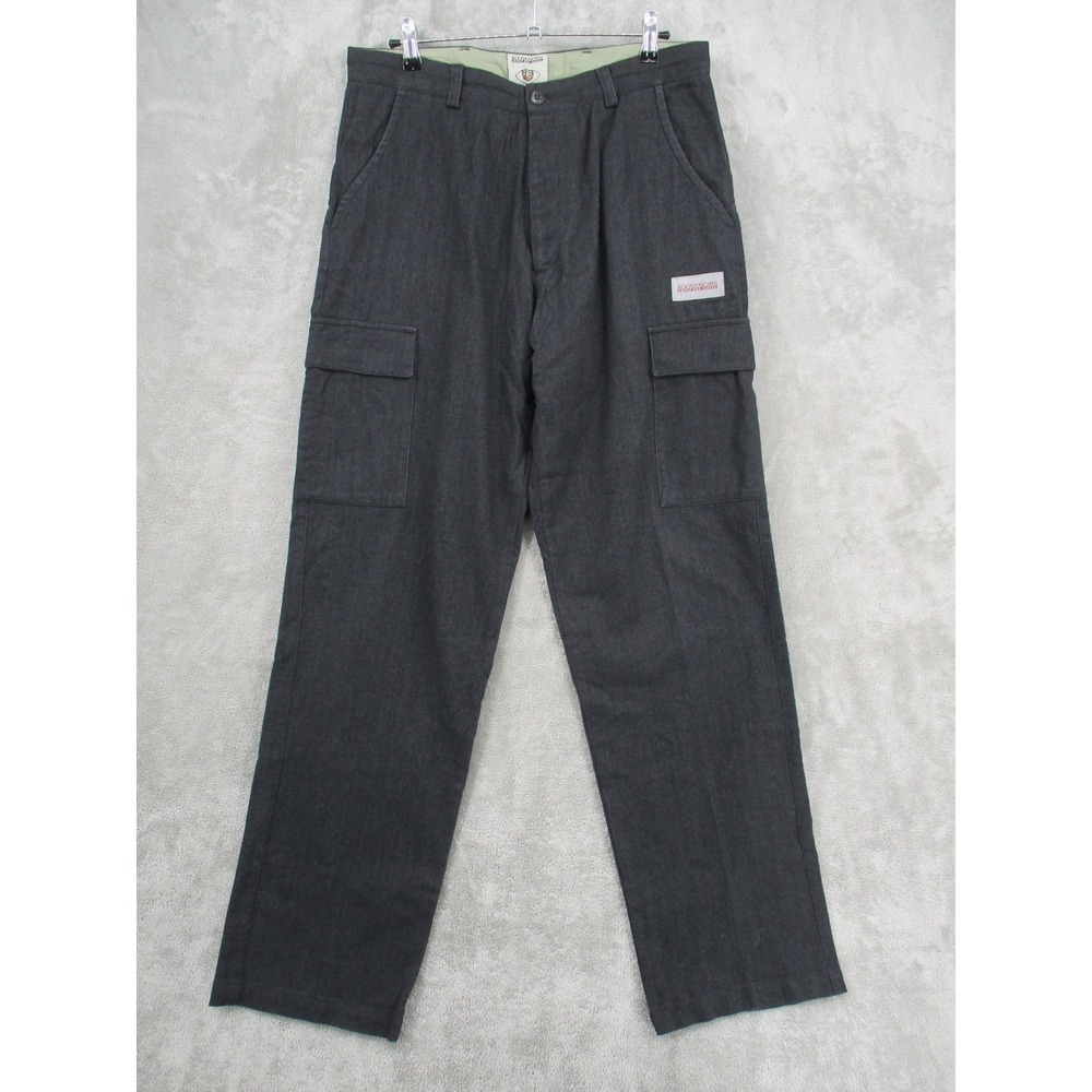 Napapijri Pants Mens 32X33 Cargo Pockets Straight Leg Utility‎ Workwear Gray
